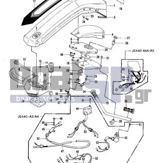 KAWASAKI - JS440 1981 - Body Parts - HANDLE POLE/SWITCHES ('79-'81 A3/A4/A4A/ - 220R0620 - SCREW,6X20