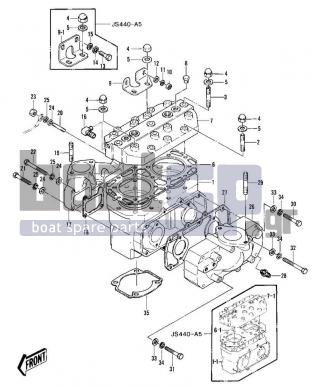 KAWASAKI - JS440 1980 - Engine/Transmission - CYLINDER HEAD/CYLINDER ('79-'81 A3/A4/A4 - 410S0600 - WASHER