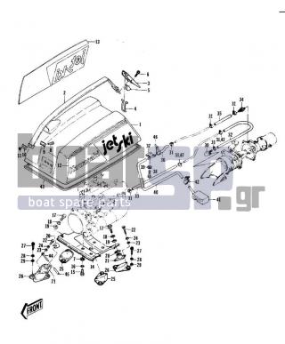 KAWASAKI - JS440 1980 - Engine/Transmission - ENGINE HOOD/COOLING & BILGE ('77-'78 A1/ - 411S1400 - WASHER