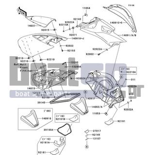 KAWASAKI - ULTRA LX 2009 - Frame - Hull Middle Fittings