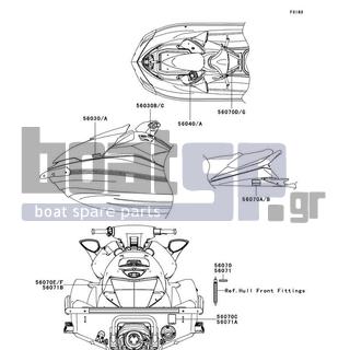 KAWASAKI - ULTRA LX 2009 - Frame - Labels