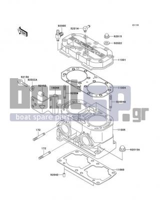 KAWASAKI - 800 SX-R 2008 - Engine/Transmission - Cylinder Head/Cylinder