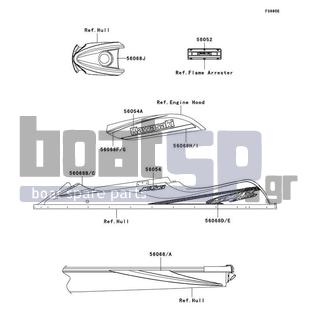 KAWASAKI - 800 SX-R 2008 - Body Parts - Decals(Green)(A8F) - 56052-3807 - MARK,KAWASAKI