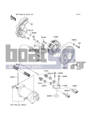 KAWASAKI - 800 SX-R 2008 - Electrical - Generator - 92009-1296 - SCREW,5X12