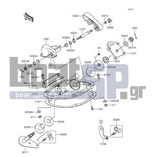 KAWASAKI - JET SKIΒ® STXΒ®-15F 2016 - Body Parts - Handle Pole - 92028-3748 - BUSHING,STEERING