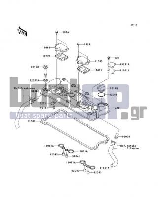 KAWASAKI - STX-12F 2007 - Engine/Transmission - Cylinder Head Cover - 132Y0614 - BOLT-FLANGED-SMALL,6X14