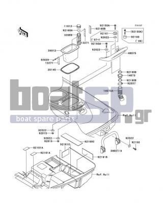 KAWASAKI - STX-12F 2007 - Frame - Hull Rear Fittings - 39012-3727 - CASE-STORAGE,RR