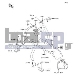 KAWASAKI - STX-15F 2007 - Body Parts - Bilge System - 11053-3744 - BRACKET,RR,LH