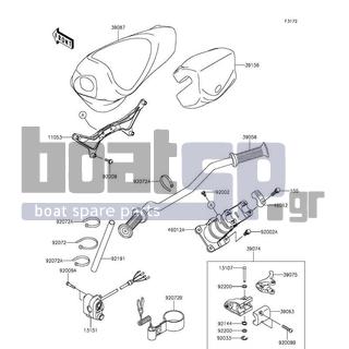 KAWASAKI - JET SKIΒ® STXΒ®-15F 2016 - Body Parts - Handlebar - 92009-3781 - SCREW,6X20