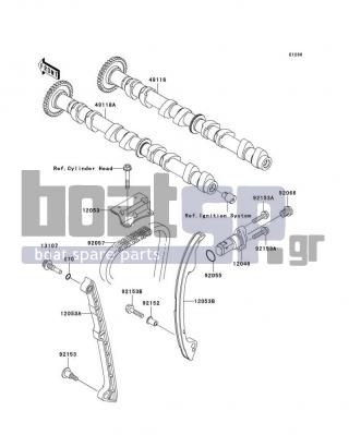 KAWASAKI - ULTRA 250X 2007 - Engine/Transmission - Camshaft(s)/Tensioner - 12053-3707 - GUIDE-CHAIN,IN SIDE