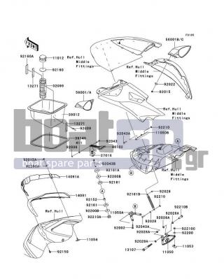 KAWASAKI - ULTRA 250X 2007 - Frame - Hull Front Fittings(B7F) - 39012-3744 - CASE-STORAGE