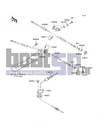 KAWASAKI - STX-12F 2006 - Frame - Cables - 14044-3714 - HOLDER-CABLE,STEERING