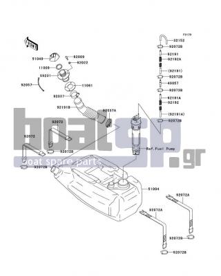 KAWASAKI - STX-12F 2006 - Body Parts - Fuel Tank(D6F) - 92037-3738 - CLAMP