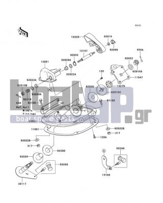 KAWASAKI - STX-12F 2006 - Body Parts - Handle Pole - 92150-3803 - BOLT,FLANGED,8X30