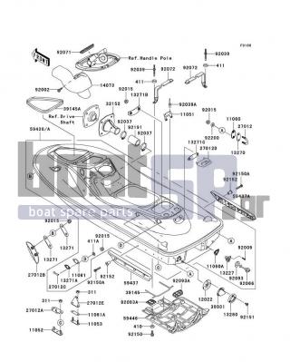 KAWASAKI - STX-12F 2006 - Frame - Hull - 92039-3755 - RIVET