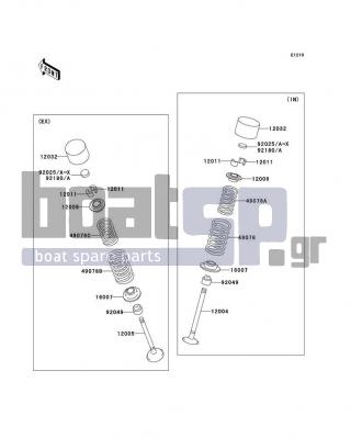 KAWASAKI - STX-12F 2006 - Engine/Transmission - Valve(s) - 92025-1870 - SHIM,T=2.00