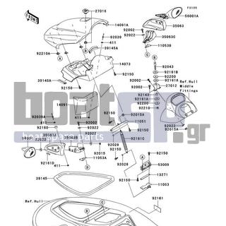 KAWASAKI - STX-12F 2005 - Frame - Hull Front Fittings - 14091-3722 - COVER,FRONT DUCT