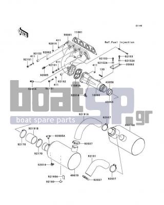 KAWASAKI - STX-12F 2005 - Exhaust - Muffler(s) - 92160-3865 - DAMPER,40X25