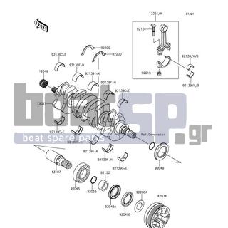 KAWASAKI - JET SKIΒ® ULTRAΒ® 310LX 2015 - Engine/Transmission - Crankshaft - 92139-0730 - BUSHING,CRANKSHAFT,#2,PINK