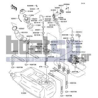 KAWASAKI - 1200 STX-R 2004 - Body Parts - Fuel Tank - 92191-3932 - TUBE,TANK-TAP(RES)