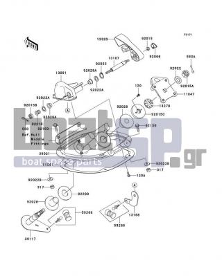 KAWASAKI - 900 STX 2004 - Body Parts - Handle Pole