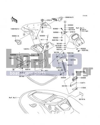 KAWASAKI - 900 STX 2004 - Frame - Hull Front Fittings