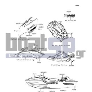 KAWASAKI - JET SKIΒ® ULTRAΒ® 310R 2015 - Body Parts - Decals(NFF) - 56054-1333 - MARK,IMMOBILIZER