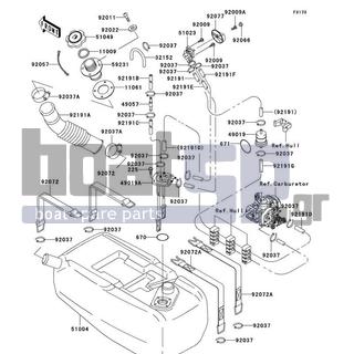 KAWASAKI - 1200 STX-R 2003 - Body Parts - Fuel Tank - 92009-3838 - SCREW,4X12