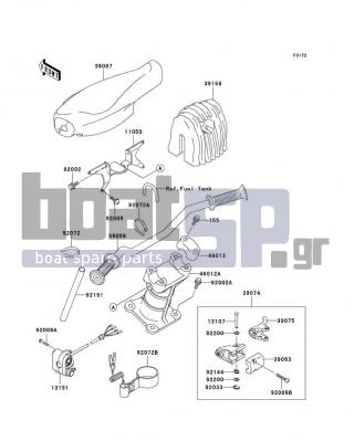 KAWASAKI - 1200 STX-R 2003 - Body Parts - Handlebar - 11050-3766 - BRACKET,HANDLE PAD
