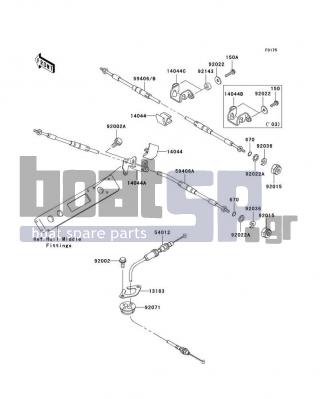 KAWASAKI - STX-12F 2003 - Frame - Cables - 14044-3717 - HOLDER-CABLE,STEERING