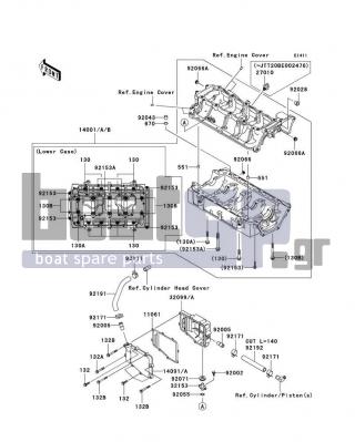 KAWASAKI - STX-12F 2003 - Engine/Transmission - Crankcase - 92153-3707 - BOLT,6X30