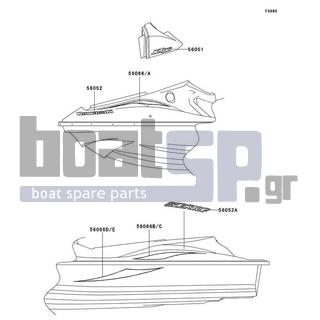 KAWASAKI - STX-12F 2003 - Body Parts - Decals(White)(JT1200-B1)