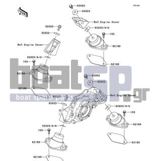 KAWASAKI - STX-12F 2003 - Engine/Transmission - Engine Mount - 92025-3705 - SHIM,T=0.3MM