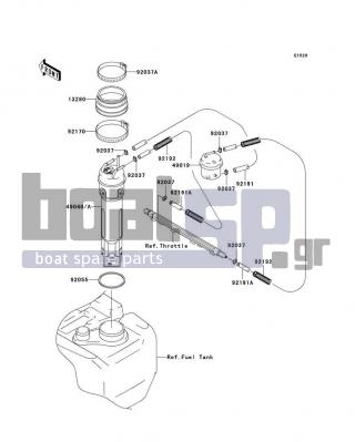 KAWASAKI - STX-12F 2003 - Electrical - Fuel Pump - 92192-3705 - TUBE,13.2X17.5X650