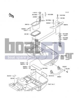 KAWASAKI - STX-12F 2003 - Frame - Hull Rear Fittings - 14073-3798 - DUCT