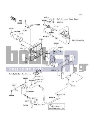 KAWASAKI - STX-12F 2003 - Frame - Intake Silencer(JT1200-B1) - 92191-3998 - TUBE,SEPARATOR-AIR CLEANER