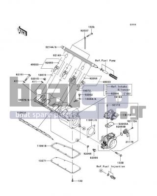 KAWASAKI - STX-12F 2003 - Engine/Transmission - Throttle - 92172-3711 - SCREW