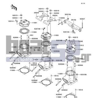 KAWASAKI - ULTRA 150 2003 - Engine/Transmission - Cylinder Head/Cylinder - 92004-3735 - STUD,8X97