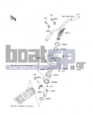 KAWASAKI - ULTRA 150 2003 - Body Parts - Handle Pole - 39021-3711 - BRACKET-HANDLE POLE