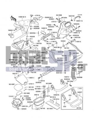 KAWASAKI - 1100 STX D.I. 2002 - Frame - Hull Fittings - 92015-3767 - NUT,6MM