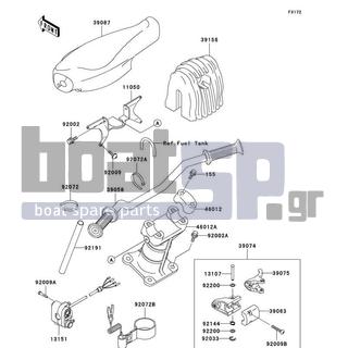 KAWASAKI - 1200 STX-R 2002 - Body Parts - Handlebar - 92002-3763 - BOLT,6X12