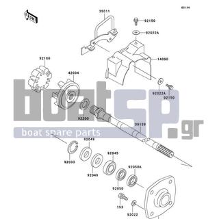 KAWASAKI - 900 STS 2002 - Κινητήρας/Κιβώτιο Ταχυτήτων - Drive Shaft - 153R0830 - BOLT-WS-SMALL