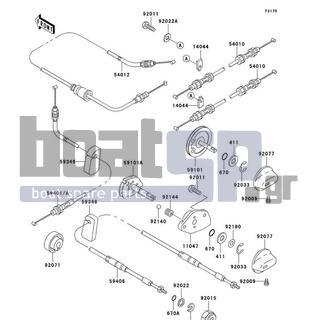 KAWASAKI - SXI PRO 2002 - Frame - Cables - 92022-563 - WASHER