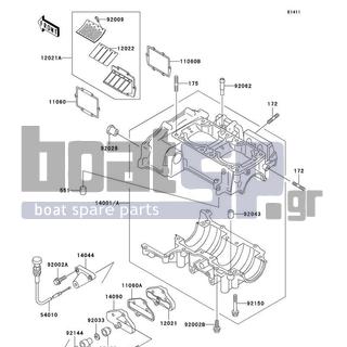 KAWASAKI - SXI PRO 2002 - Engine/Transmission - Crankcase - 551R0612 - PIN-DOWEL