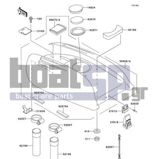 KAWASAKI - SXI PRO 2002 - Engine/Transmission - Engine Hood - 92160-3772 - DAMPER