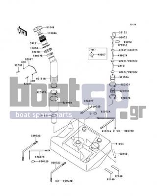 KAWASAKI - ULTRA 130 2002 - Body Parts - Fuel Tank - 92191-3829 - TUBE,5.8X10.8X570