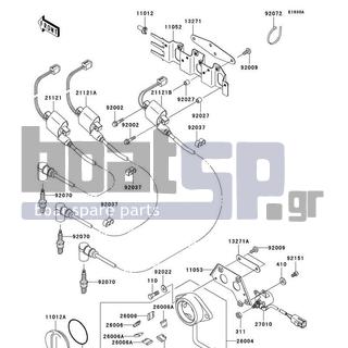KAWASAKI - ULTRA 130 2002 - Frame - Ignition System(JH1100-B2) - 21121-3721 - COIL-IGNITION,#3 WHITE