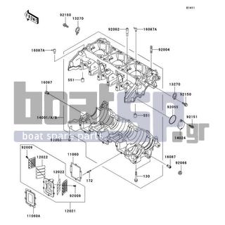 KAWASAKI - ULTRA 150 2002 - Engine/Transmission - Crankcase - 92066-3765 - PLUG,PT1/4X8.9