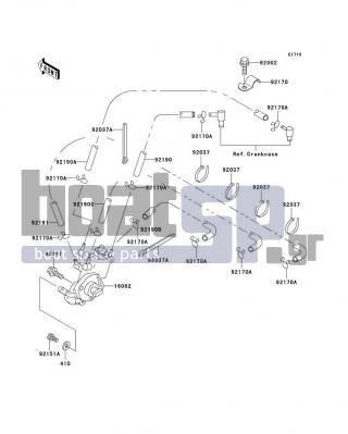 KAWASAKI - ULTRA 150 2002 - Engine/Transmission - Oil Pump - 92037-3736 - CLAMP,L=100