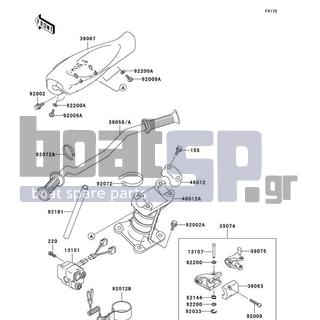 KAWASAKI - 1100 ZXI 2001 - Body Parts - Handlebar - 46012-3720 - HOLDER-HANDLE,UPP